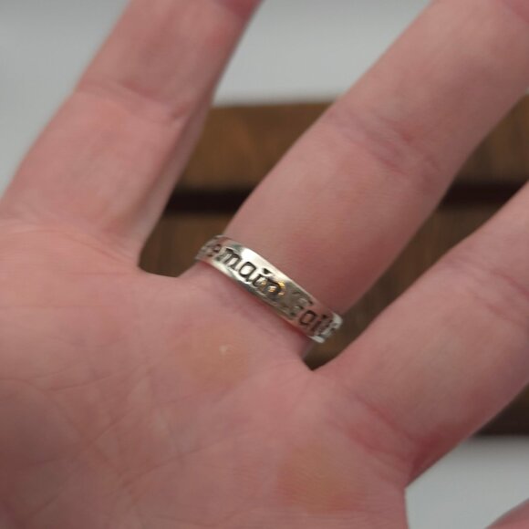 Size 9 Sterling Silver I Will Remain Faithful Ring A172 - Picture 3 of 9